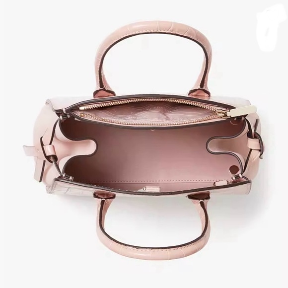 Knott Croc-embossed Leather & Suede Mini Satchel - Picture 3 of 6